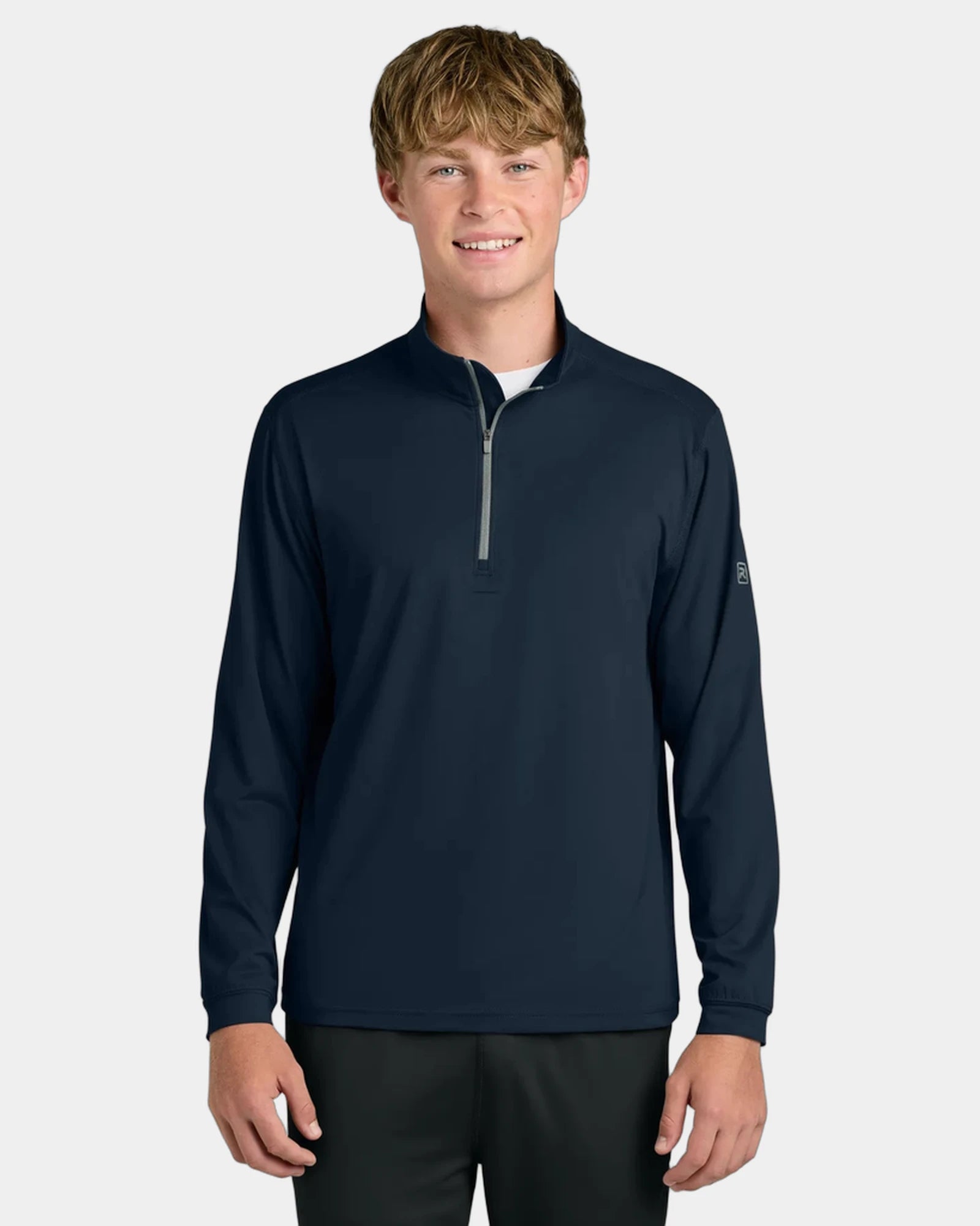 Custom 4-way stretch 1/4-zip performance pullover - Navy